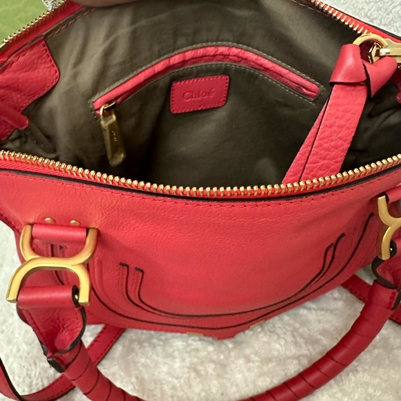 Like new Chloe Medium Marcie with long strap in a luscious poppy red! - Picture 6 of 14
